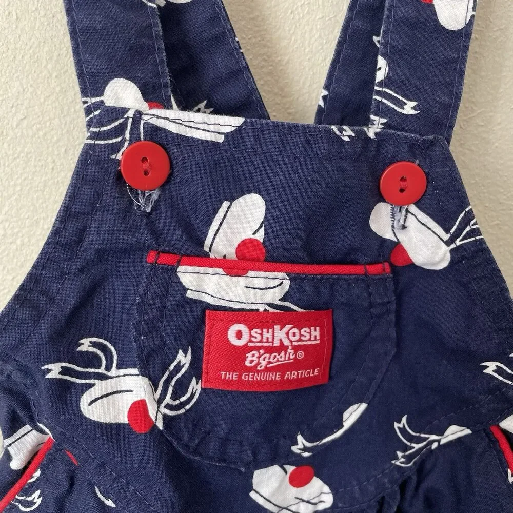 Vintage Oshkosh B'Gosh Beret Hat Baby Overalls Made USA Size 12 Months Vestbak